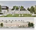 Designed green public square to serve as a place for spontaneous civic activities