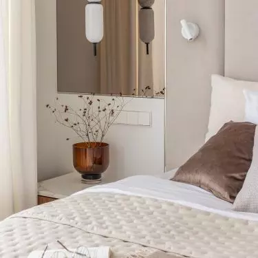 Three different types of lighting were used in the bedroom