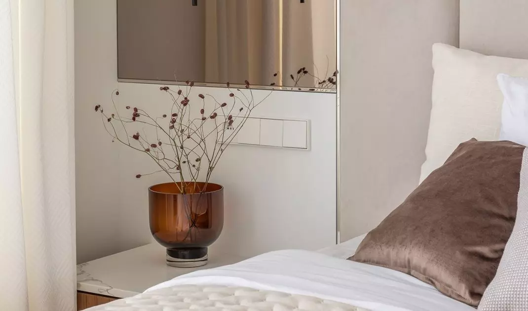 Three different types of lighting were used in the bedroom