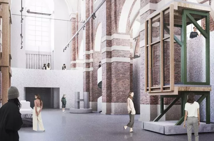 wizualizacja zmodernizowanego wnętrza Muzeum Architektury we Wrocławiu