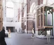 Visualization of the modernized interior of the Museum of Architecture in Wroclaw