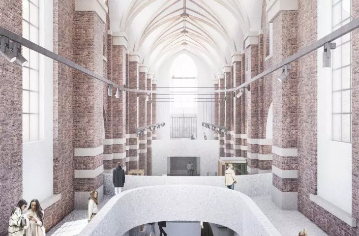 Visualization of the modernized interior of the Museum of Architecture in Wroclaw