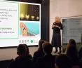 Discussion of the Warsaw Green Building Standard in the ZODIAK pavilion at Warsaw SARP photo by Artur Wosz.
