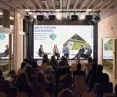 Discussion of the Warsaw Green Building Standard in the ZODIAK pavilion at Warsaw SARP photo by Artur Wosz.