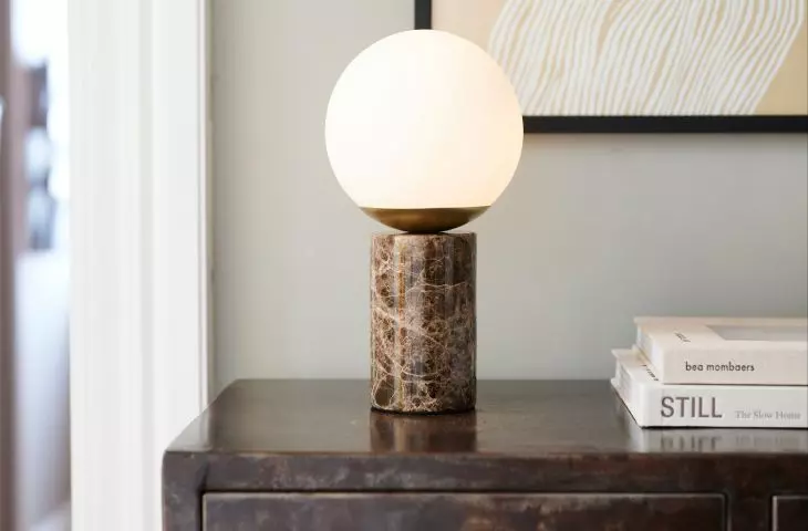 The lamp with marble base is very stable