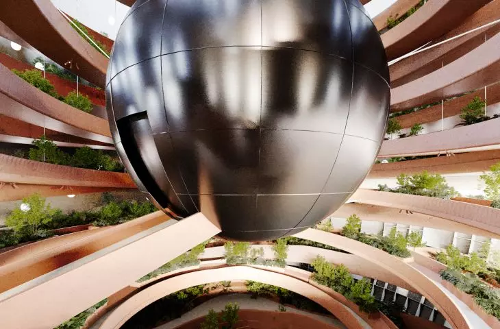 interior visualization, view of the sphere