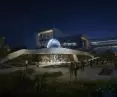 Nowe Centrum Nauki w Singapurze — wizualizacja nocnego wyglądu obserwatorium Nowego Centrum Nauki