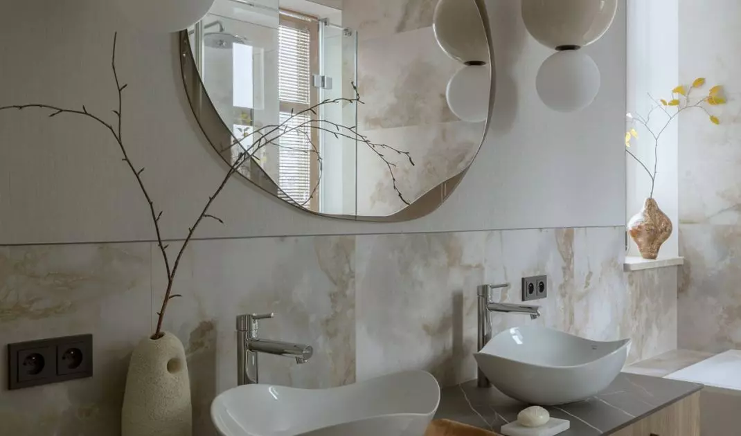 Sculptural washbasins add artistic touch to space
