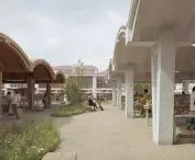 View of the Market Hall from the Rzeszow marketplace