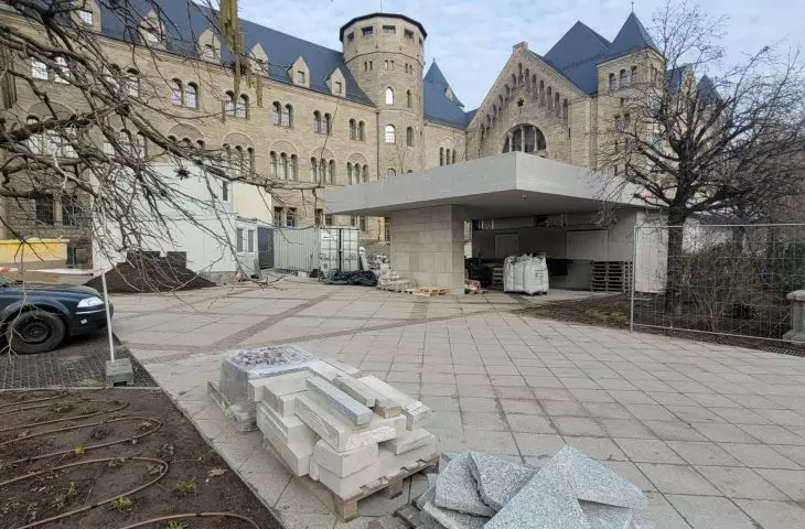The outer courtyard of CK Zamek in Poznań - reconstruction