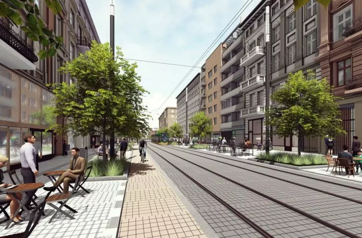przebudowa ulicy Ratajczaka w Poznaniu - wizualizacja poglądowa