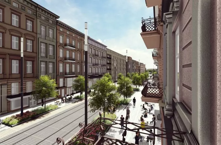 Reconstruction of Ratajczaka Street in Poznań - visualization