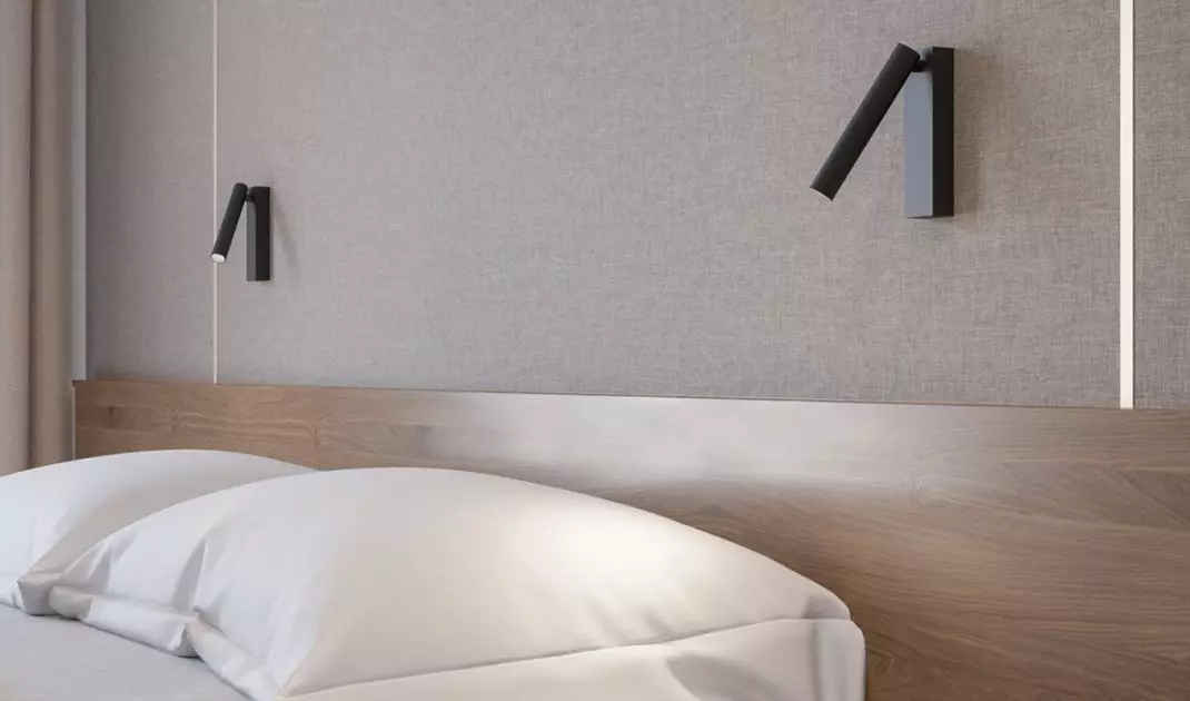 Practical wall lamp provides comfort during evening reading