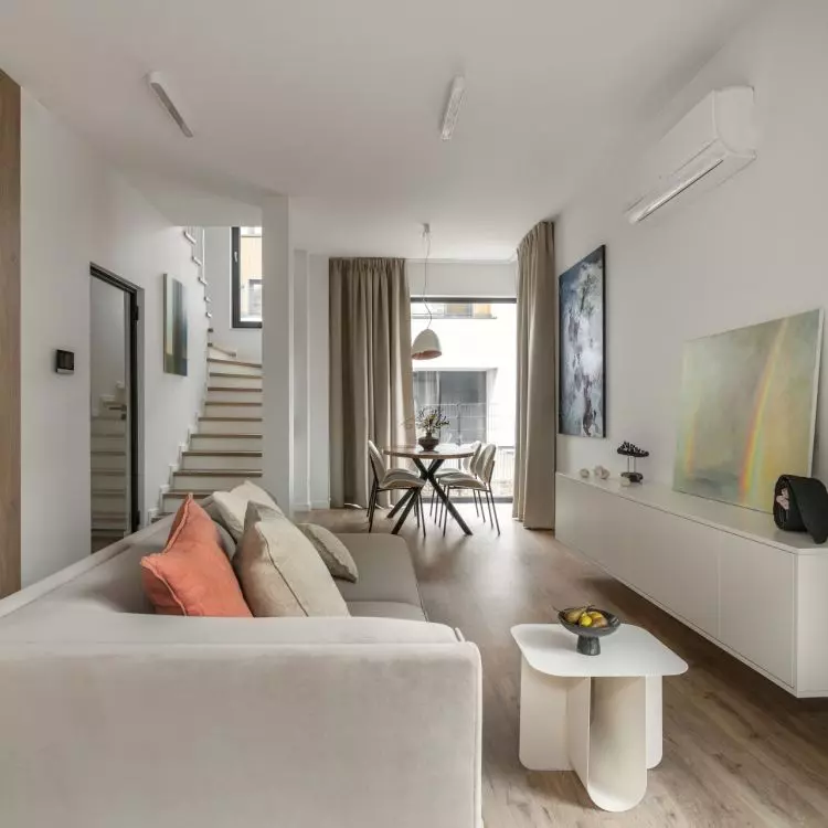 The interior has been decorated in modern organic style