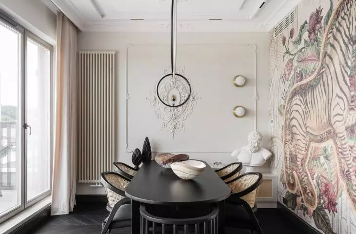 Interior in soft glamour aesthetics combined with French style