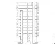 De Voortuinen residential skyscraper in Amsterdam - cross-section of the building 
