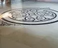 Inlaid marble flooring