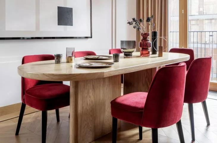Dining room in the apartment of architects from Kaminska Stanczak Design