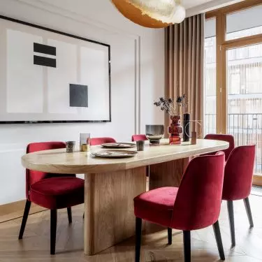 Dining room in the apartment of architects from Kaminska Stanczak Design