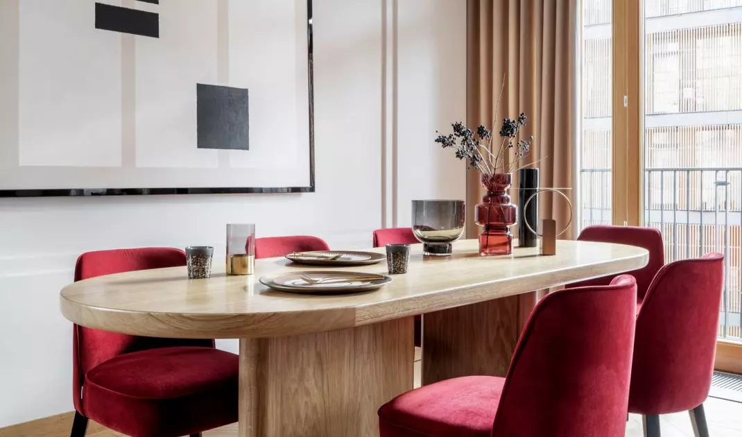 Dining room in the apartment of architects from Kaminska Stanczak Design