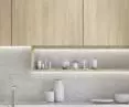 Blat UltraFit i ścianka przyblatowa Marmur Calacatta PK9024, płyta laminowana Buk Norweski PD7000 