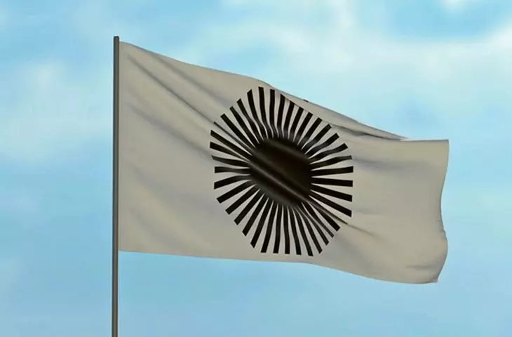 flag with fading logo