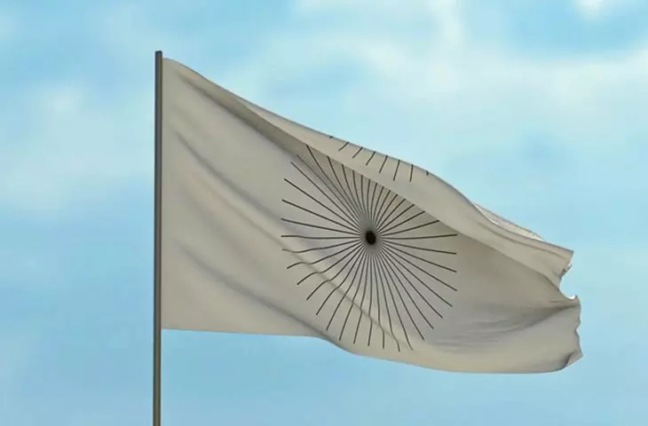 flag with fading logo