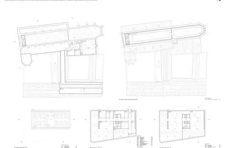 projections of underground and attic floors