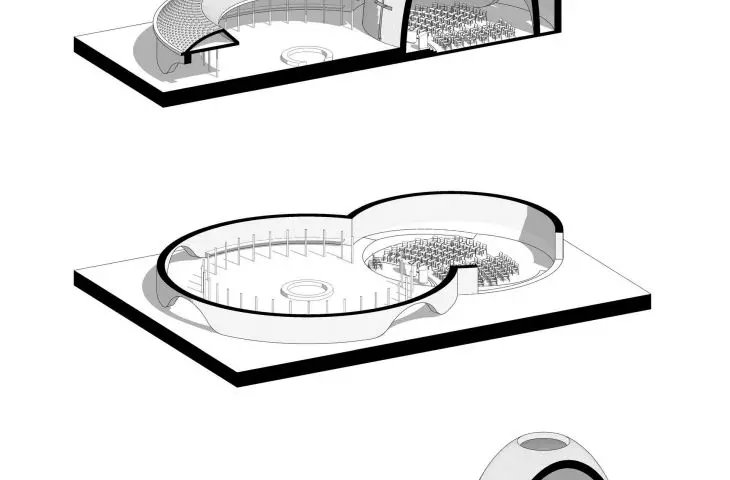 Church in Rwanda - axonometry 