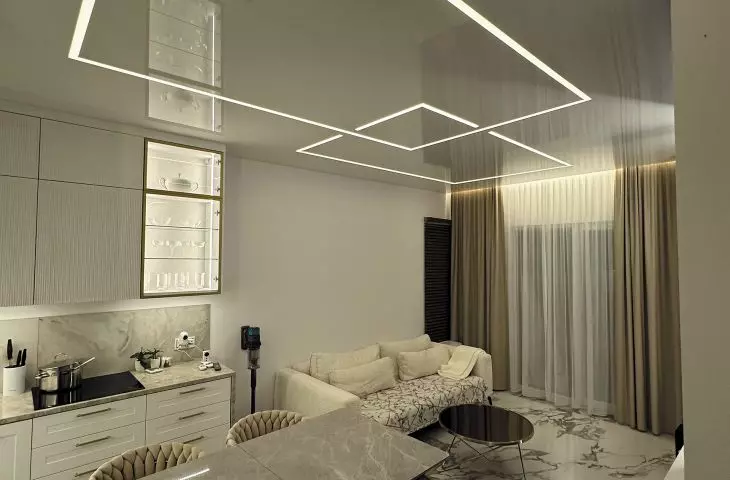 Aluminum profiles, LED lighting systems and accessories for stretch ceilings