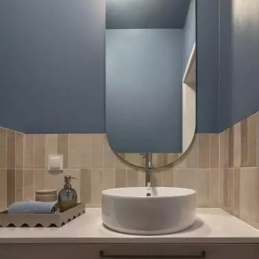The toilet is distinguished by the use of color