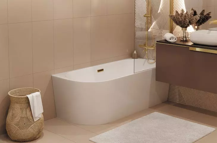 INTERO E230LPGL bathtub | LUGO CMN01MGL shower column. 