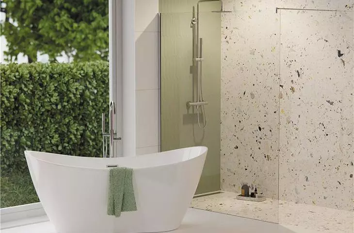 NAUTI E043XLCH bathtub | LUGO CMM35CH mixer | LUGO CMN01MCH shower column.