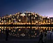 Shanghai's 1000 Trees Mall - a view of the facility at night
