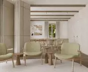 Interior of group therapy room C House