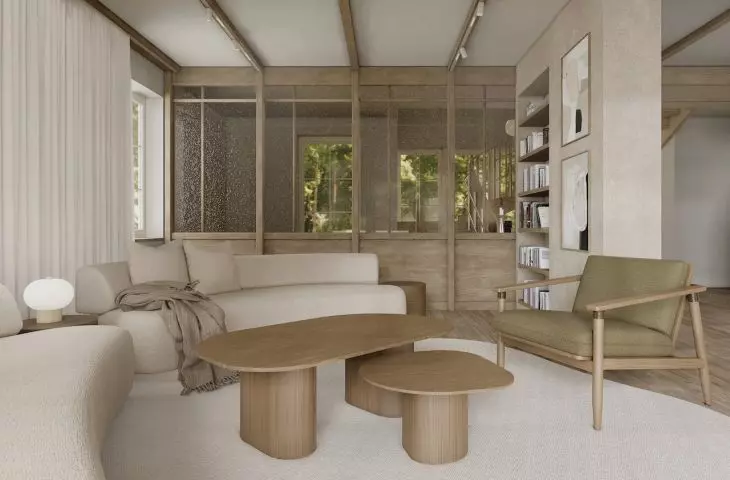 Interior of the living room Cottage B