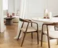 Aurora, Ludvika microcement table, Lina wooden chair, coffee table