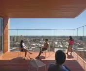 Vagelos Education Center in New York - the rooftop terrace offers a view of the city