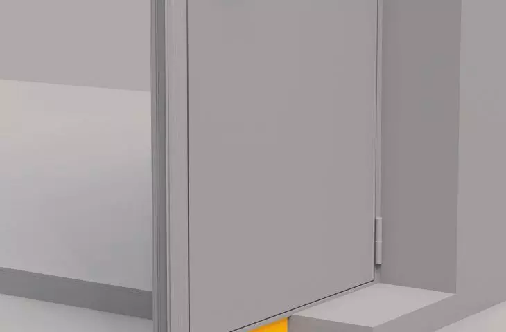 Puroterm PRO under exterior doors. It carries loads in excess of 20 tons/m. It will easily lift any door.