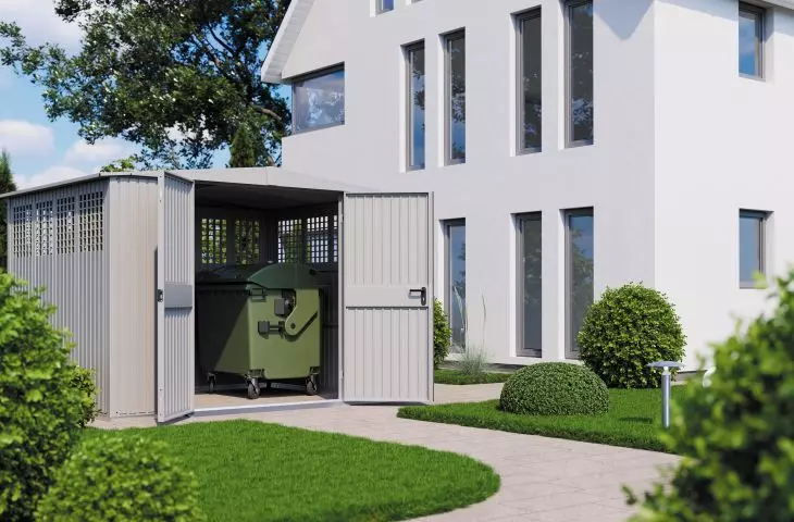 Domek Classic Air Plus z dachem dwuspadowym, RAL 7040, wielkość typ 3