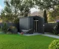 Juno bungalow, 2-slope Design roof, color RAL 7016, size JSD 5