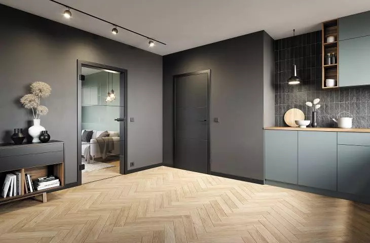 Drzwi Design Steel 37 oraz drzwi w wersji szklanej GrooveGlass 31 Black