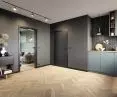 Design Steel 37 and GrooveGlass 31 Black glass doors