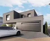 Facade gate ALR F42 with infill made by the customer 
