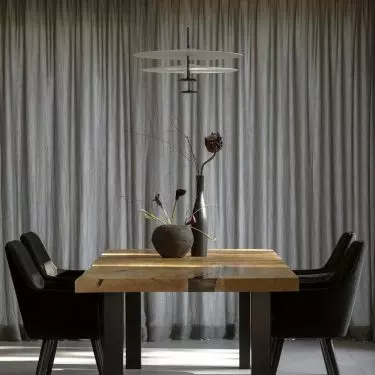 The dining room table was made of solid wood