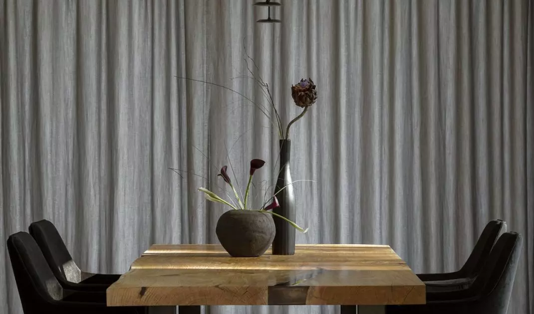The dining room table was made of solid wood