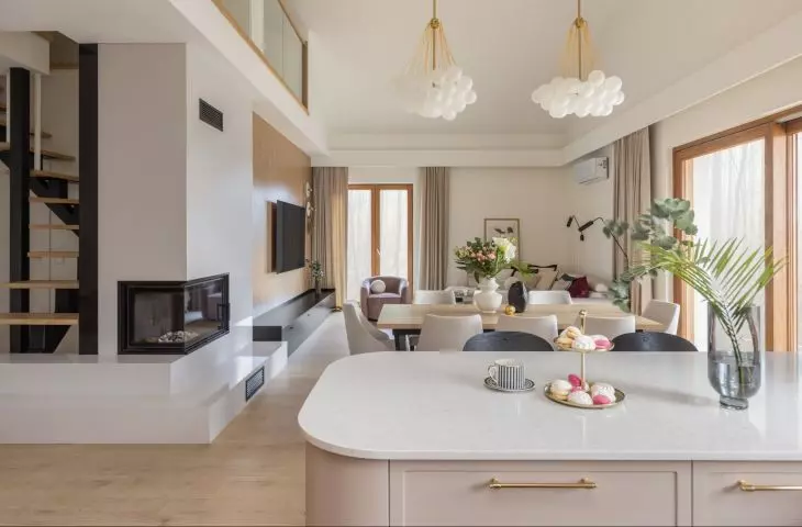 The interior design is inspired by cashmere