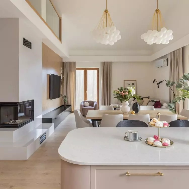 The interior design is inspired by cashmere