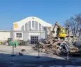 wyburzanie pawilonu po barze McDonald's w Poznaniu, 20.02.2025