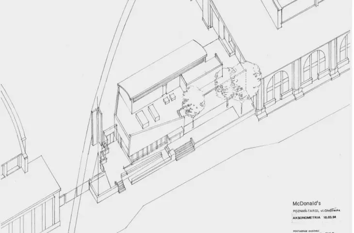 pawilon McDonald's przy ul. Głogowskiej w Poznaniu, projekt z 1994 roku